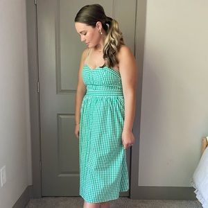 Green Gingham Midi Dress✨